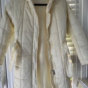 Puma Women's Cream Quilted Puffer Coat